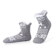 Carica l&#39;immagine nel visualizzatore di Gallery, WOTENCE Calze Uomo Invernali Calze a Pantofola Antiscivolo Termiche, Calzini Termici Calde Pile Natalizi, Regalo Uomo Natale Regalo (Christmas Tree)