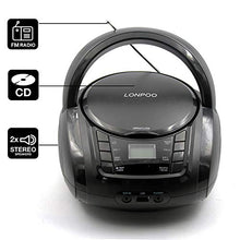 Carica l&#39;immagine nel visualizzatore di Gallery, LONPOO Radio Portatili Boombox, Lettore CD MP3 con USB, AUX Nero