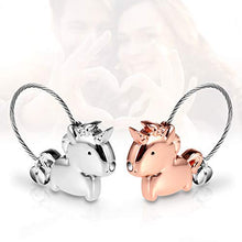 Carica l&#39;immagine nel visualizzatore di Gallery, QGWZ Portachiavi Amante 1 Paio Carino Key chain e Uomo Donna Amore ad Anello...