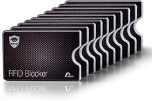 Carica l'immagine nel visualizzatore di Gallery, AMAZY Protezione rfid nfc in PVC (10 pezzi) - Protezione al 100% contro il furto d'identità e di dati - Rfid protection card extra-robusti in plastica per carte di credito debito e d'identità.