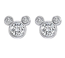 Carica l'immagine nel visualizzatore di Gallery, Findout - Orecchini da donna in argento Sterling a forma di topolino, White - Ilgrandebazar