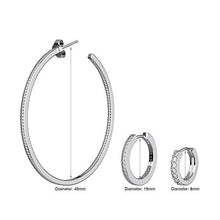Carica l&#39;immagine nel visualizzatore di Gallery, SWEETV 925 Boucles d&#39;oreilles in argento sterling pour femmes filles Argento - Ilgrandebazar