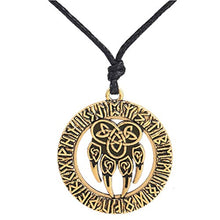 Carica l'immagine nel visualizzatore di Gallery, My Shape Nordic Runes amuleto Collana Orso Zampa Artiglio Ciondolo Gold - Ilgrandebazar