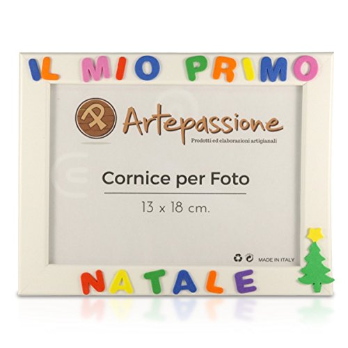 Cornici per foto in legno con scritto IL MIO PRIMO NATALE decorata con... - Ilgrandebazar