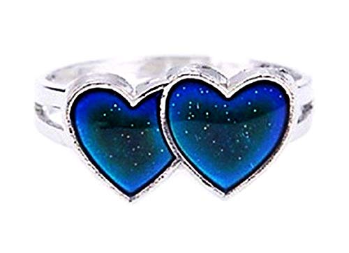 Legisdream Anello con Cuori Azzurri Magico Umore in Argento Misura... - Ilgrandebazar