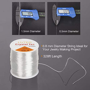 LUTER 0.8mm Filo/Lenza di Trasparente Elastico per Braccialetti Gioielli...