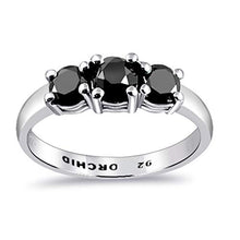 Carica l&#39;immagine nel visualizzatore di Gallery, Orchid Jewelry 1.02 Ctw Rotonda Nero Diamante Gioielli Per Le Donne |Anello...