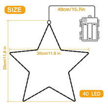 Carica l'immagine nel visualizzatore di Gallery, Luci Led Natale Stelle,2 Piece Luci Natalizie con 40 Led Bianco Caldo 8 Modalità Batteria Alimentata Led Luci Illuminazione Decorativa per Esterno/Interno,Decorare Natale,Matrimonio,Festa,Compleanno
