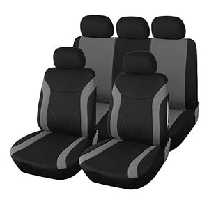 Upgrade4cars Copri-sedili Auto Universale Grigio Nero Set Copri-Sedile... - Ilgrandebazar
