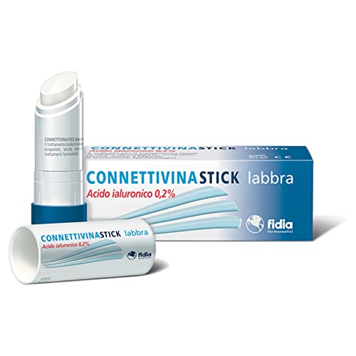 Connettivinastick labbra Fidia farmaceutici | Stick labbra da 3 g a base di Acido ialuronico 0,2% | Per labbra danneggiate, secche e screpolate