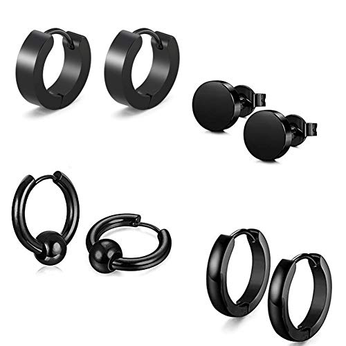 Orecchini A Cerchio In Titanio Per Uomo - 14mm - Opachi - Daily Wear