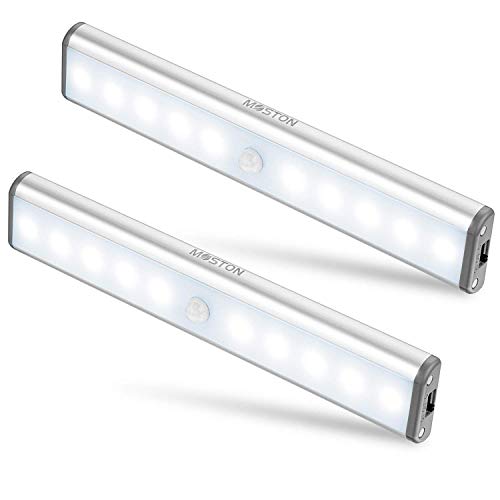 MOSTON Luce a LED Magnetica Ricaricabile con USB|10 Argento-base-2 Pacchi