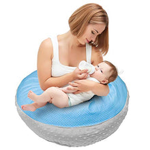 Carica l'immagine nel visualizzatore di Gallery, Totsy Baby Cuscino Macchiato Blu E Bianco - Cotone Con Visone Grigio
