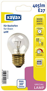 Xavax 110515 Lampadina per Forno, Vetro, 40 watts E27, Trasparente