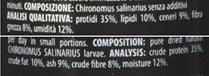 Haquoss Chironomus Mangime Naturale Liofilizzato in Larve di Zanzara per... - Ilgrandebazar