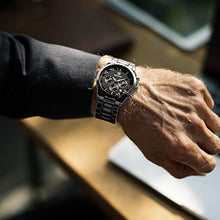 Carica l&#39;immagine nel visualizzatore di Gallery, BY BENYAR - Eleganti Orologi Uomo | Cronografo | Movimento Argento Nero - Ilgrandebazar