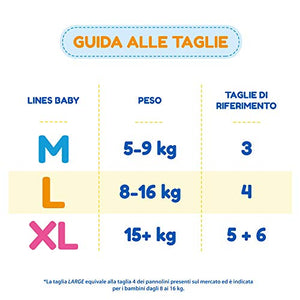 Lines Baby FUN! Large, 216 pannolini, taglia 4 (8-16 kg) L - Ilgrandebazar