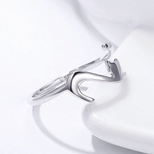 Carica l&#39;immagine nel visualizzatore di Gallery, Anello in argento sterling 925 di Qings, Regolabile Aperto Gatto Stile... - Ilgrandebazar