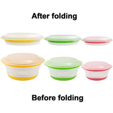 Carica l'immagine nel visualizzatore di Gallery, Manuka 3 Pezzi Ciotola Pieghevole in Silicone con Coperchio, insalatiere...