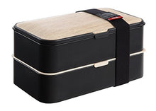 Carica l'immagine nel visualizzatore di Gallery, PuTwo Scatola Pranzo, 2 Contenitore Separato Lunch Box, Microonde Nero
