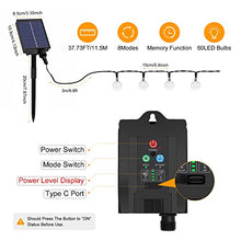 Carica l'immagine nel visualizzatore di Gallery, HALOY Catena Luminosa Esterno Solare 11.5M/37.7Ft 60 LED Luci a Forma di Globo di Cristallo Impermeabile IP65 Catena Luci Esterno Energia Solare Luci da Esterno e Interno per Natale Partito