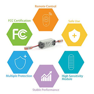 eMylo Smart Wireless RF Relay Switch DC 12V 2 canali Telecomando 2 pacchi