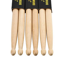 Carica l&#39;immagine nel visualizzatore di Gallery, Donner 5A - Bacchette per batteria in legno d&#39;acero, 3 paia, con custodia