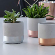 Carica l&#39;immagine nel visualizzatore di Gallery, Atelier Ideco - Rotonda Grigia Coperta E Rosegold Vaso Di Fiori Cemento,... - Ilgrandebazar