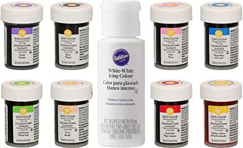 Kit di 8 coloranti alimentari Wilton + EXTRA: Bianco