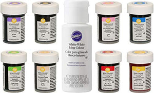 Kit di 8 coloranti alimentari Wilton + EXTRA: Bianco