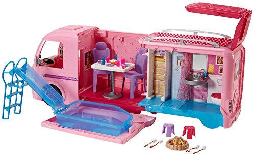 Barbie FBR34 Camper dei Sogni per Bambole con Piscina, Bagno, Cucina e Tanti... - Ilgrandebazar