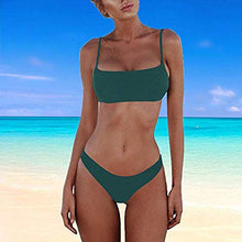 Carica l'immagine nel visualizzatore di Gallery, Costume da Bagno Donna Due Pezzi Costumi Mare Swimwear Push M, Verde Scuro - Ilgrandebazar