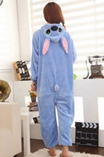 Carica l&#39;immagine nel visualizzatore di Gallery, Pigiama Kigurumi Tuta Costume Animale per Altezza 159cm-168cm/M, Stitch Blu