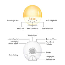 Carica l'immagine nel visualizzatore di Gallery, Wake Up Light, Luce Sveglia Funzione di Registrazione 9 Suoneria 30 Livelli... - Ilgrandebazar