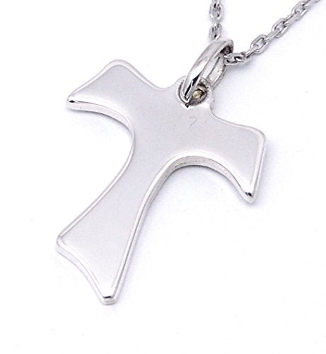 Arfasatti Pendente In Argento 925 TAU Francescano Liscio Fatto a Mano in...