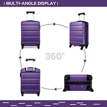 Carica l'immagine nel visualizzatore di Gallery, Kono Trolley Rigido in ABS bagaglio a mano 55x38x20 cm Valigia rigida Porpora
