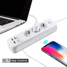 Carica l&#39;immagine nel visualizzatore di Gallery, Ciabatta WiFi Intelligente Multipresa a 3 AC+ 4 USB Controllo Remoto Alexa,...