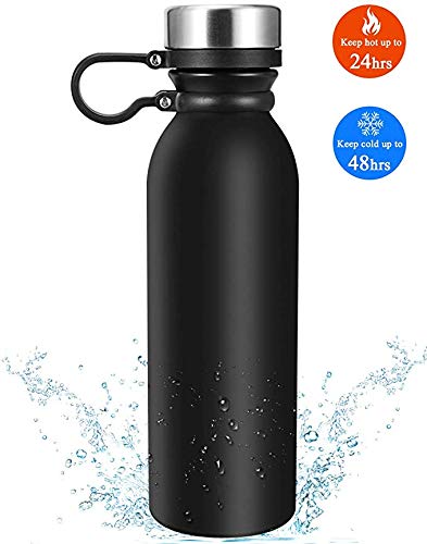 Borraccia Termica in Acciaio Inox- 600ml, Eccomum Bottiglia Medium, Black - Ilgrandebazar