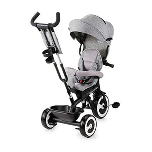 Kinderkraft Triciclo ASTON, Bicicletta, Passeggino con Maniglione, Grigio
