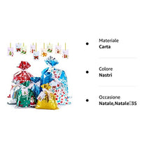 Carica l'immagine nel visualizzatore di Gallery, Evance 35 pezzi Sacchetti Regalo di Natale con 36 Tag Regalo, Sacchetti Regalo,Sacchetto per Caramella e Biscotto Sacchetti di Regalo regali di Natale