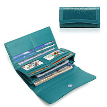 Carica l'immagine nel visualizzatore di Gallery, Portafoglio Pelle Donna, OURBAG Portafogli Donna Grandi, Blu Pavone - Ilgrandebazar