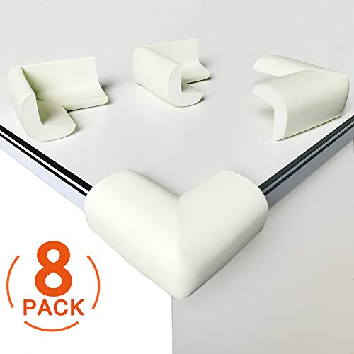 [8 Pezzi] Protezione Angoli e Bordi, Canwn Morbido Schiuma Paraspigoli Bianco