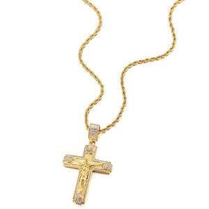 COOLSTEELANDBEYOND Grande Oro Collana con Pendente Gesù Cristo Crocifisso... - Ilgrandebazar