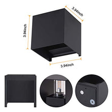 Carica l&#39;immagine nel visualizzatore di Gallery, OOWOLF Lampada a Parete Esterno IP65 2 Pezzi LED Impermeabile, Nero-2