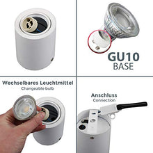 Carica l&#39;immagine nel visualizzatore di Gallery, Plafoniera Led con lampadina GU10 inclusa orientabile, luce calda 3000K, 5W,...
