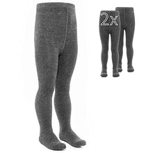Carica l'immagine nel visualizzatore di Gallery, LaLoona - Set 2 paia calze bambina collant, calzamaglia bimba bimbo elasticizzati, ampio elastico alto in cotone (86-92, Grigio Scuro)