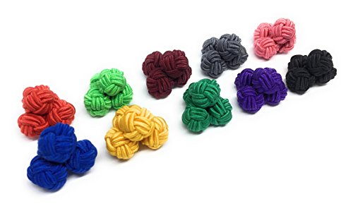 Gentleman: 10 pregiato monocromo paia di seta nodo - silk knot cufflinks
