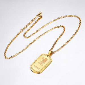 U7 Collana Pendente Cindolo Dog Tag Zodiacale Zodiaco 06 Vergine - Ilgrandebazar