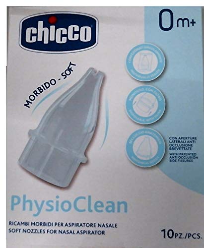 Chicco PhysioClean Ricambi Aspiratore Nasale, Bianco,10 Beccucci - Ilgrandebazar