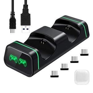 Caricatore Controller PS4, VicTsing Base di Ricarica Doppio per Joystick Nero